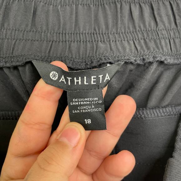 Athleta black camo jogger lightweight pants women's size 18 - Picture 8 of 14